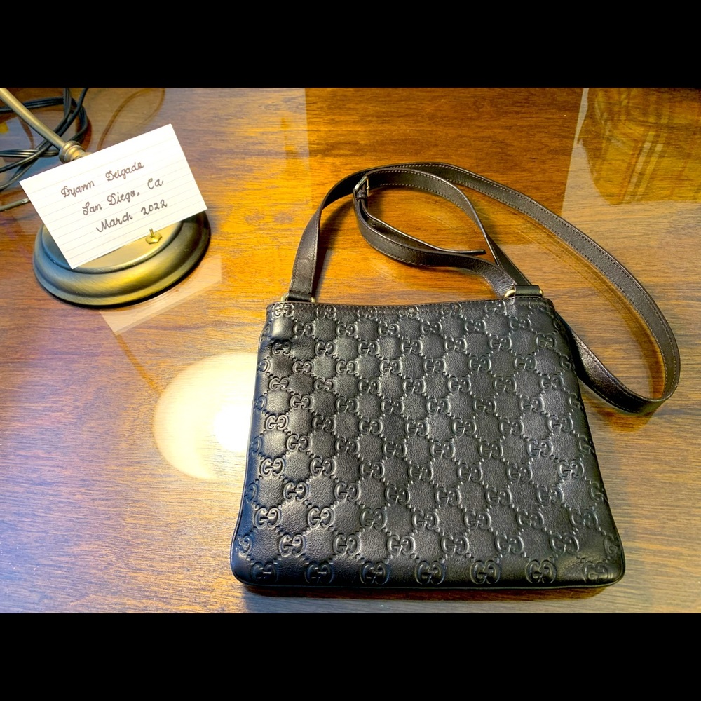 Guccisima Coffee Brown leather body bag